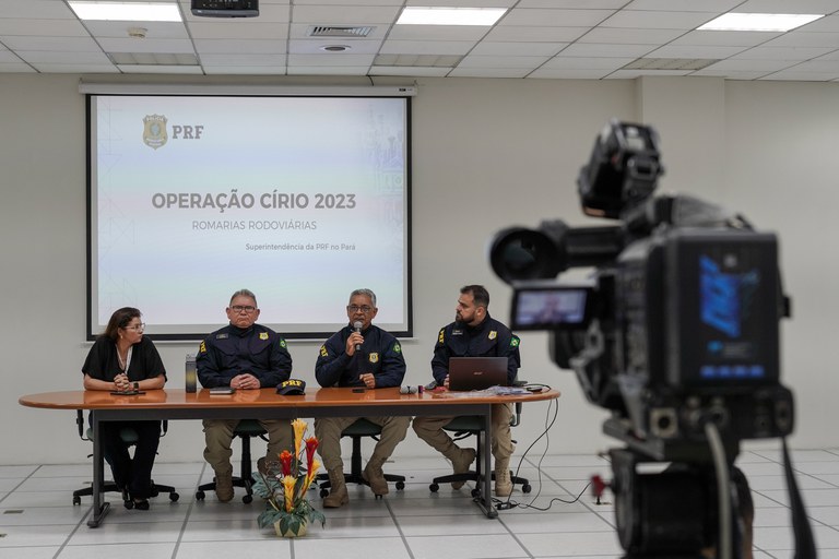 PRF realiza coletiva de imprensa de lançamento da Operação Círio 2023, em BelémPA