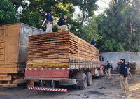 PRF apreende 43 m³ de madeira ilegal na BR-230, em Marabá/PA