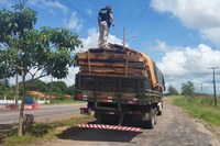 PRF apreende 21 m³ de madeira ilegal durante fiscalização na BR-010, em Ipixuna do Pará/PA