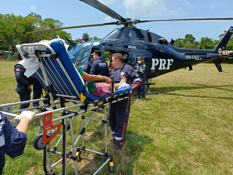 PRF realiza resgate aeromédico de paciente em estado grave na Ilha de Cotijuba