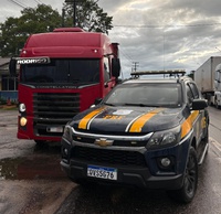 PRF apreende caminhão com placa adulterada durante fiscalização na BR-316, em Castanhal/PA