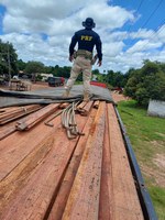 PRF apreende 45 m³ de madeira ilegal em São Domingos do Araguaia/PA