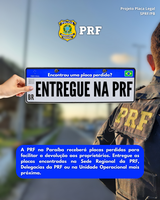 PRF lança Projeto Placa Legal na Paraíba para facilitar devolução de placas perdidas