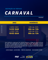 PRF estabelece restrições de tráfego durante o Carnaval para veículos de grande porte em rodovias de pista simples na Paraíba