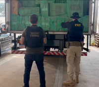 PRF e Receita apreendem caminhão com 350 mil maços de cigarros