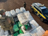Forças de segurança apreendem quase 1 tonelada de maconha na região de fronteira do Paraná