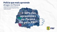 Responsável por 58% das apreensões, PRF é a polícia que mais apreende drogas no Paraná em 2025