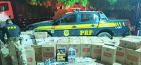 PRF apreende carga de 35 mil maços de cigarro paraguaio e eletrônicos em Juazeiro