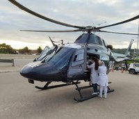 Paciente com traumatismo craniano é removido de helicóptero de Paudalho para  Recife