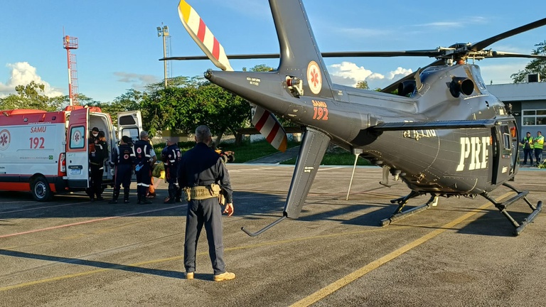 Bebê com traumatismo craniano é socorrido de helicóptero pela PRF e SAMU em Caruaru