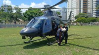 Bebê de 9 meses é transportada de helicóptero entre Surubim e Recife