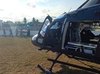 Idoso com traumatismo craniano é resgatado de helicóptero em Escada