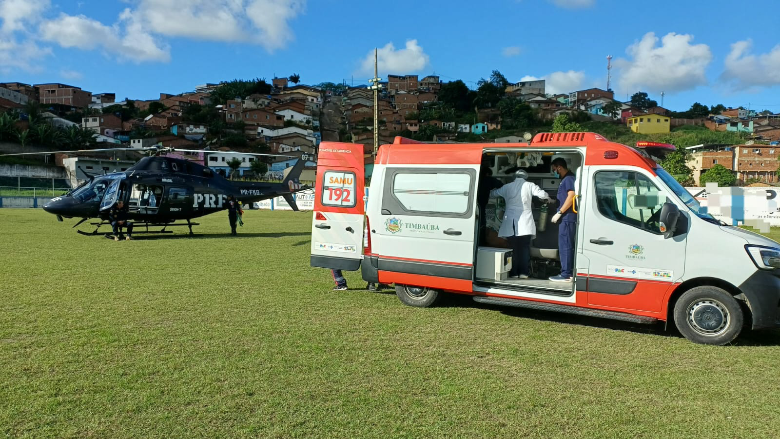 PRF e SAMU Recife realizam resgate aeromédico de vítima de TCE em Macaparana