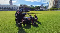 Homem sofre traumatismo craniano e é resgatado de helicóptero na BR 101