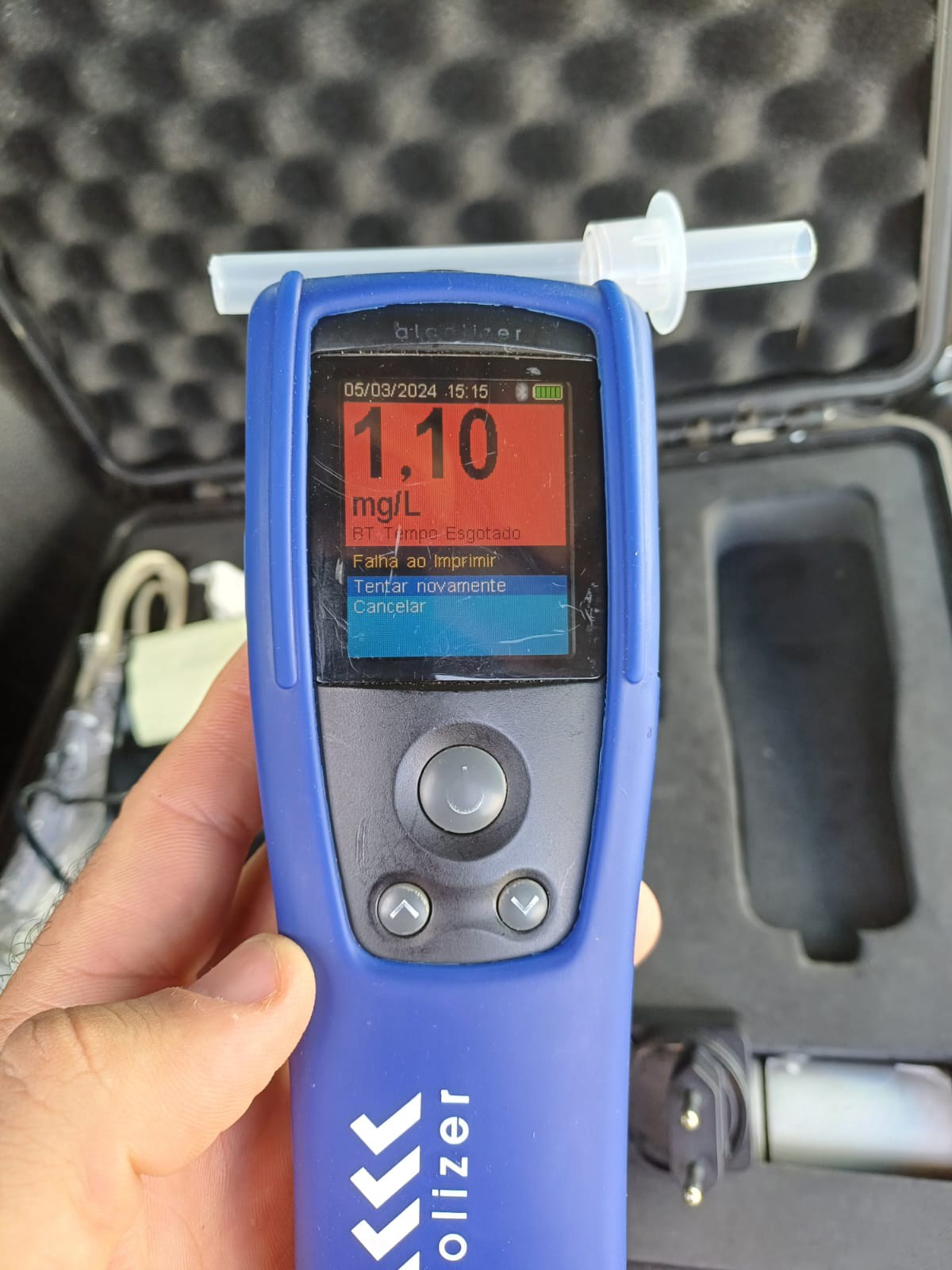 Teste de alcoolemia.