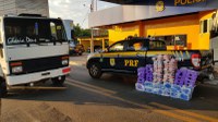 PRF apreende 305 tabletes de maconha, em Floriano na BR 343, escondidos no compartimento de carga de um caminhão.