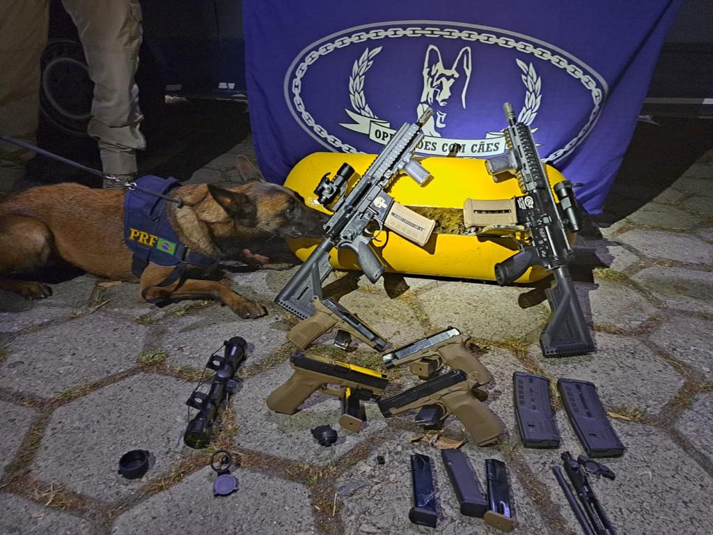 PRF apreende arsenal de guerra com dezenas de armas no Rio