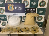 Ação conjunta entre a PRF e Polícia Civil apreendem 57 kg de droga