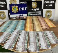 Ação policial conjunta apreende quase 38 mil reais sem procedência em Bagé