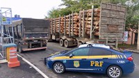 PRF flagra caminhões transitando com grande excesso de peso em Bento Gonçalves