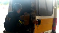 PRF apreende van escolar carregada com cigarros