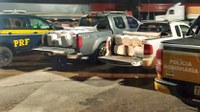 PRF e BM interceptam duas camionetes carregadas com agrotóxicos proibidos