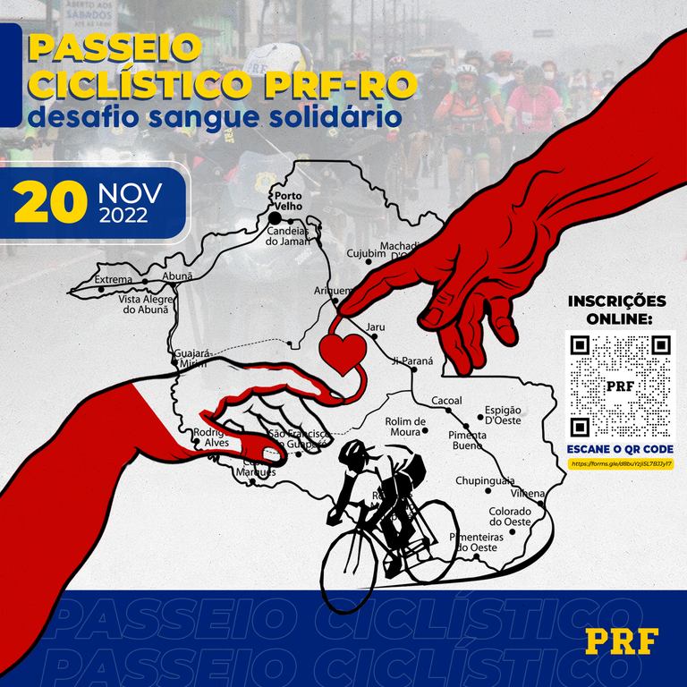 2º PASSEIO CICLÍSTICO PRF-RO com o tema DESAFIO SANGUE SOLIDÁRIO i