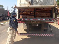 Em Ji-Paraná/RO, PRF realiza apreensão de quase 50m³ de madeiras