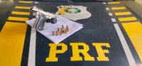 Em Pimenta Bueno/RO, PRF apreende pistola com dez munições