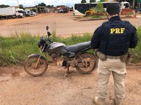 Em Porto Velho, PRF recupera moto com registro de furto