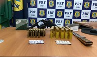Em Ariquemes/RO, PRF apreende revólver e diversas munições