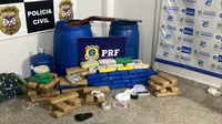 Em Ariquemes/RO, PRF prende quatro traficantes e apreende quase 60 Kg de drogas ilícitas
