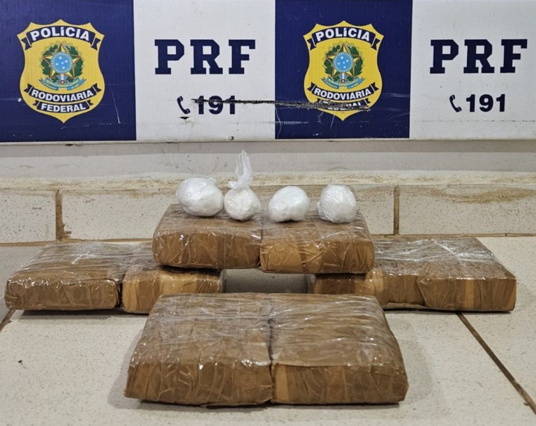 Em Ariquemes-RO, Polícia Rodoviária Federal apreende Cocaína