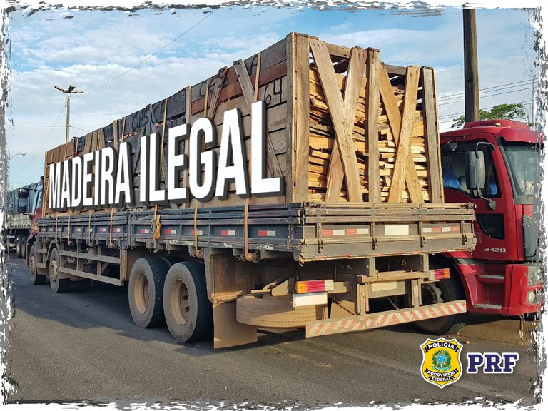 Em Porto Velho, PRF identifica transporte irregular de madeira