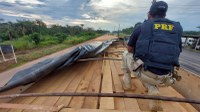 Pane mecânica: Em Porto Velho/RO, PRF identifica transporte irregular de madeira em ocorrência de trânsito