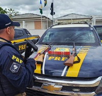 PRF em Roraima apreende duas armas de fogo e motoneta adulterada