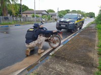 PRF apreende motocicleta adulterada em Bonfim/RR