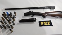 PRF apreende espingarda e munições na BR-282 em Lages
