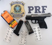 Caminhoneiro é preso com pistola carregada e estimulantes no Planalto Norte de SC