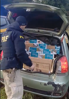 PRF apreende mais de 12 mil maços de cigarro contrabandeado na BR-282