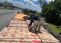 PRF apreende carreta de cigarros contrabandeados do Paraguai