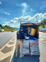 Na Fernão Dias, PRF apreende carga de roupas famosas falsificadas