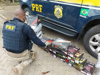 No Vale do Paraíba, PRF faz apreensão de produtos eletrônicos