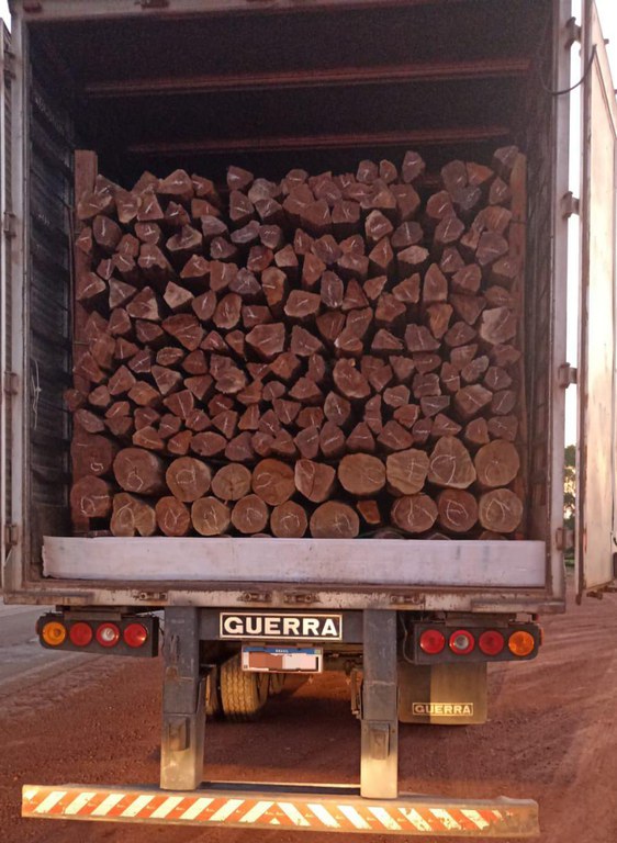 PRF apreende 43m³ de madeira transportados ilegalmente em Luzinópolis