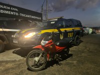 PRF recupera motocicleta com registro de furto em Aguiarnópolis/TO
