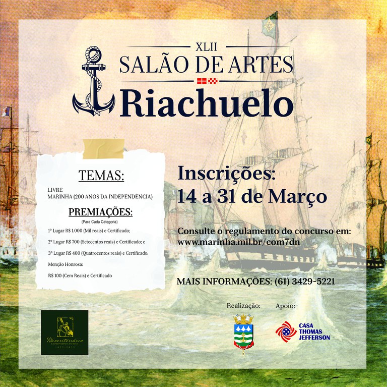 Marinha abre inscrições para 42º Salão de Artes Riachuelo em Brasília