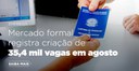 Mercado formal registra criação de 35,4 mil vagas em agosto