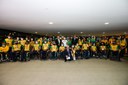 Presidente Jair Bolsonaro recebe atletas que participaram dos jogos olímpicos e paralímpicos