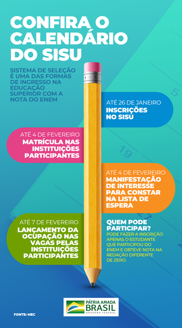 Estudantes poderão se inscrever no Sisu até domingo (26)