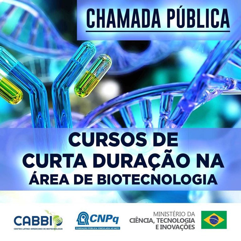 Publicada chamada para apoiar realização de cursos de curta duração na área de biotecnologia